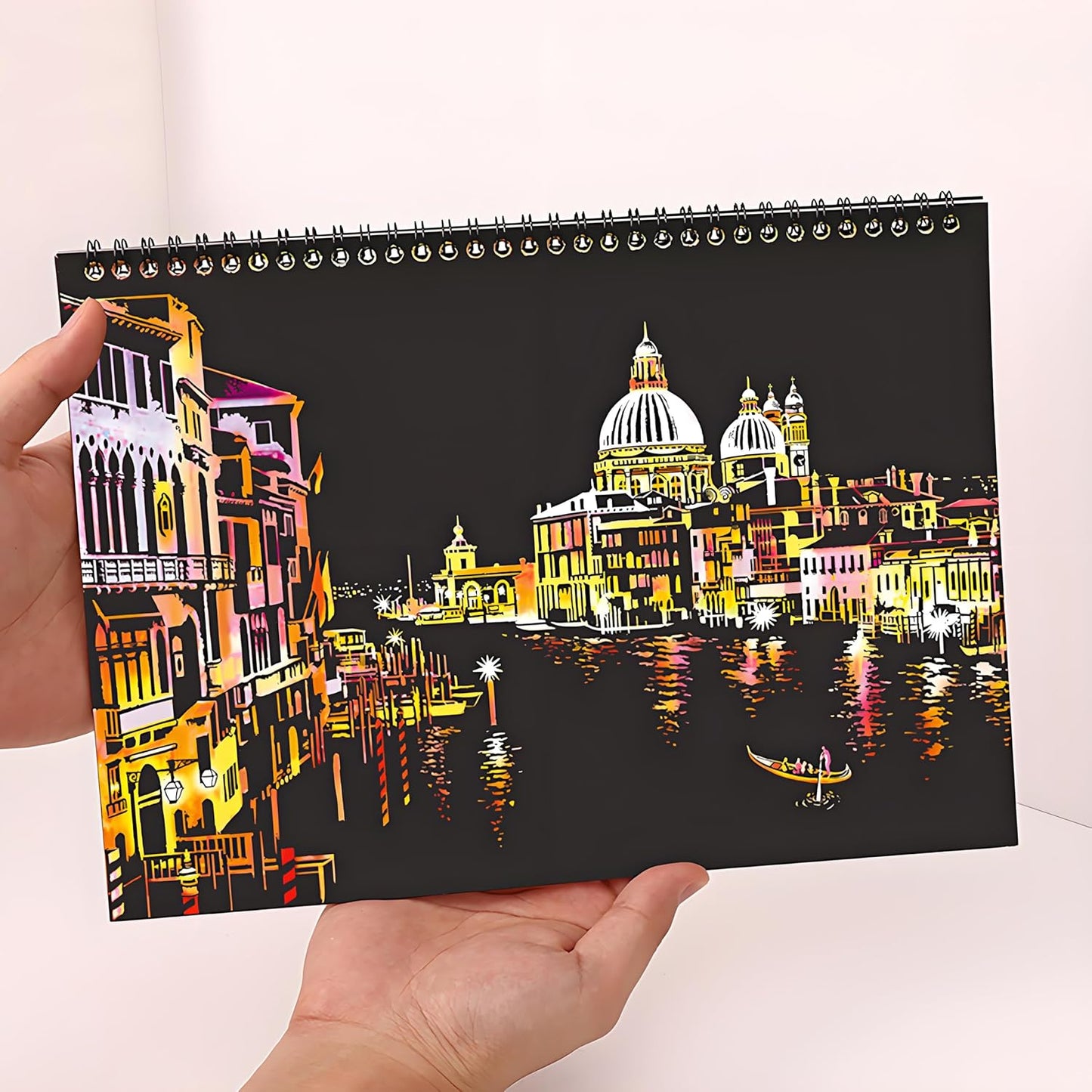 10 PCS Cityscape Scratch Art Book for Teen & Adults: DIY Colorful City Series Painting Paper | ASMR Stress-Relief Engraving Kit Scratchboard | DIY Sketch Card Creative Craft (Travel Landmarks B)