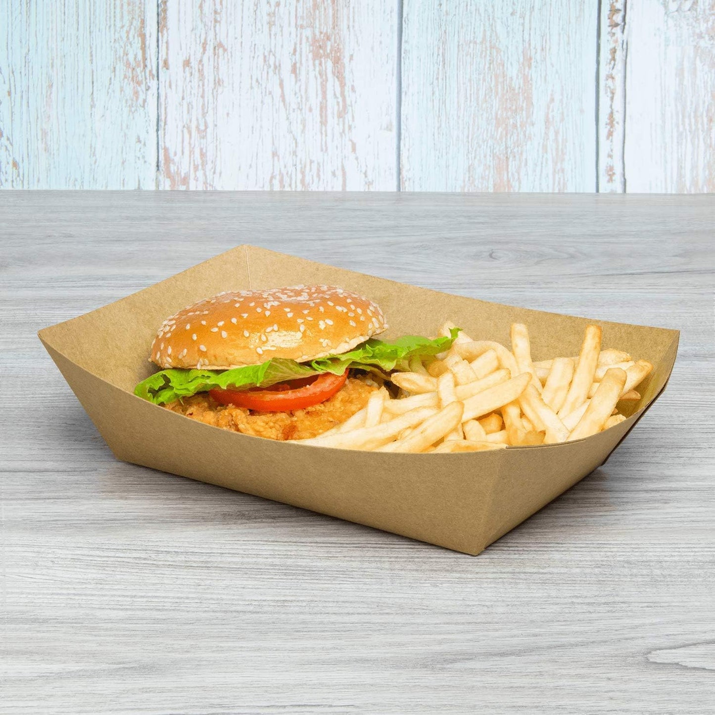 Karat Paper Food Trays Disposable [2 LB - 1,000 ct] Sturdy Food Boats, Leak Resistant | Ideal for Snacks, Nachos and Finger Foods