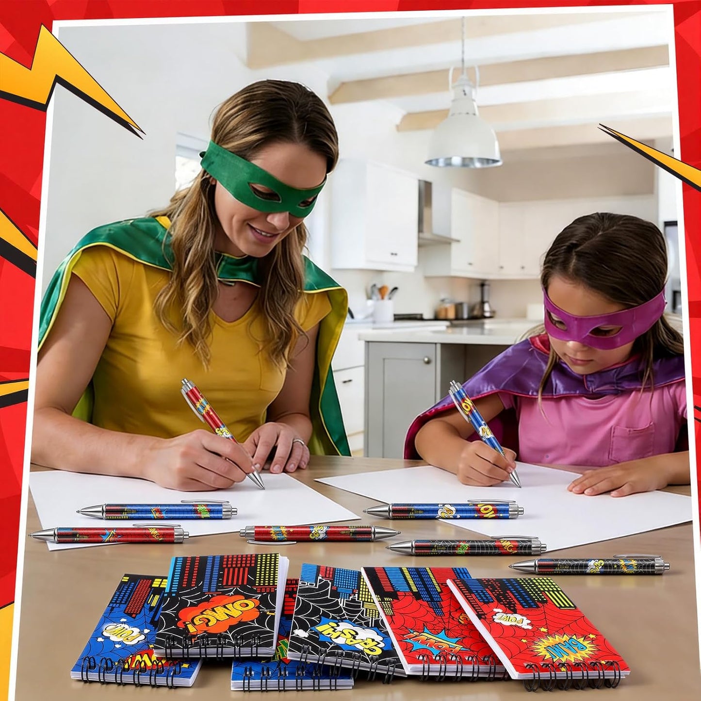 48 Piece Spider Party Favor Include 24 Pcs Notebooks 24 Pcs Ballpoint Pens Red Black Spiders Party Favor Teacher Classroom Rewards Supplies Theme Birthday Partys Gift(Classic)