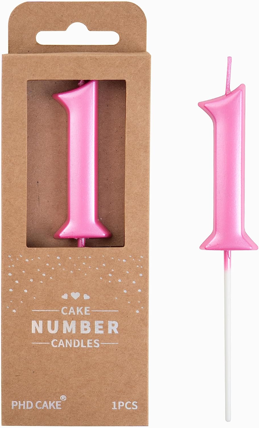 PHD CAKE 2.76 Inch Elegant Gold 1 Number Birthday Candles, Gold Number Candles, Cake Number Candles, Party Celebration