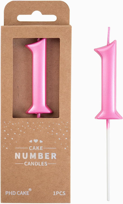 PHD CAKE 2.76 Inch Elegant Gold 1 Number Birthday Candles, Gold Number Candles, Cake Number Candles, Party Celebration
