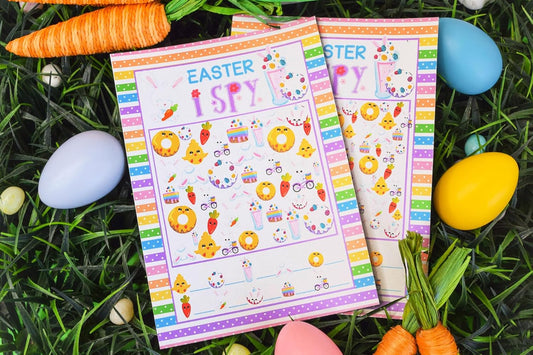Easter Word Scramble and Scavenger Hunt 10 Pack 5"x7" Fill‑In Game Cards, Fun Happy Easter Holiday Activity Cards for Kids with Word Puzzle and Search Games by Amanda Creation