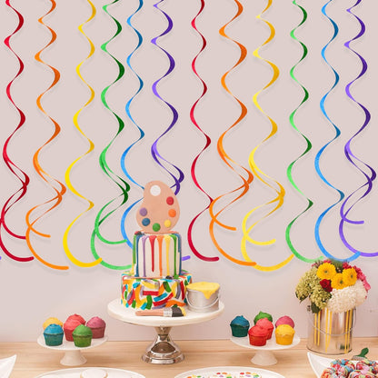 36 Pcs Blue Hanging Swirl Decorations Ombre Royal Blue White Felt Swirl Streamer Spiral Ceiling Garland for Birthday Wedding Baby Shower Graduation Under The Sea Nautical Ahoy Achor Party Supplies