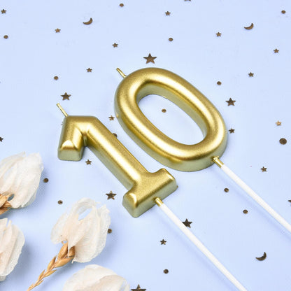2.76 Inch Classical Gold 5 Number Birthday Candles, Gold Number Candles, Cake Number Candles, Party Celebration
