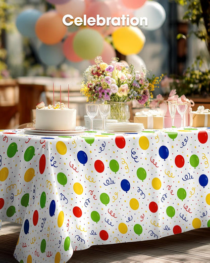 Pureegg Plastic Table Cloth Disposable 8 Pack, 54 x 108 Inch Table Cloths, Party, Picnic, Wedding, Decorative Tablecloths, Rectangle, White Plastic Cover, Leakproof & Sturdy, White