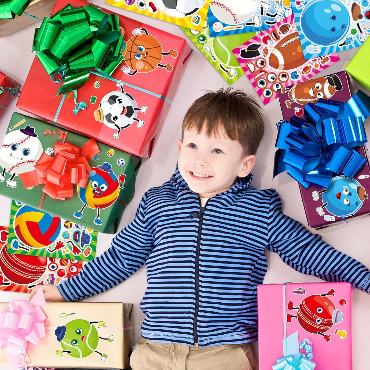 24 Sheets 8.27''×5.9'' Make Your Own Stickers for Kids Toddlers, Make a Face Stickers Mix and Match with Unicorns Dinosaur Horse and Sea Animals for Kids Party Favors Activities