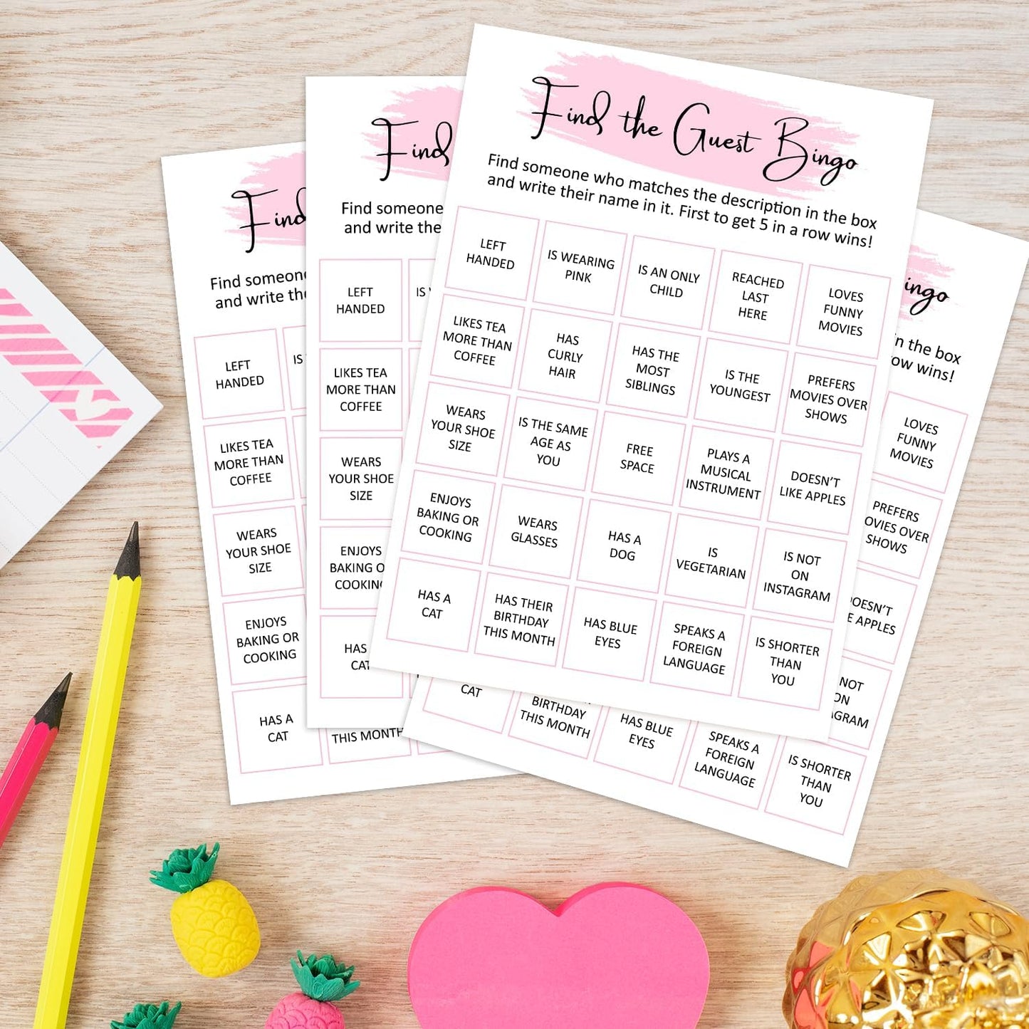 Birthday Party Game - Selfie Scavenger Hunt, Girl Birthday Party Activity Favor, Set of 20 Games Cards, Birthday Supplies, Activity Decorations -B07