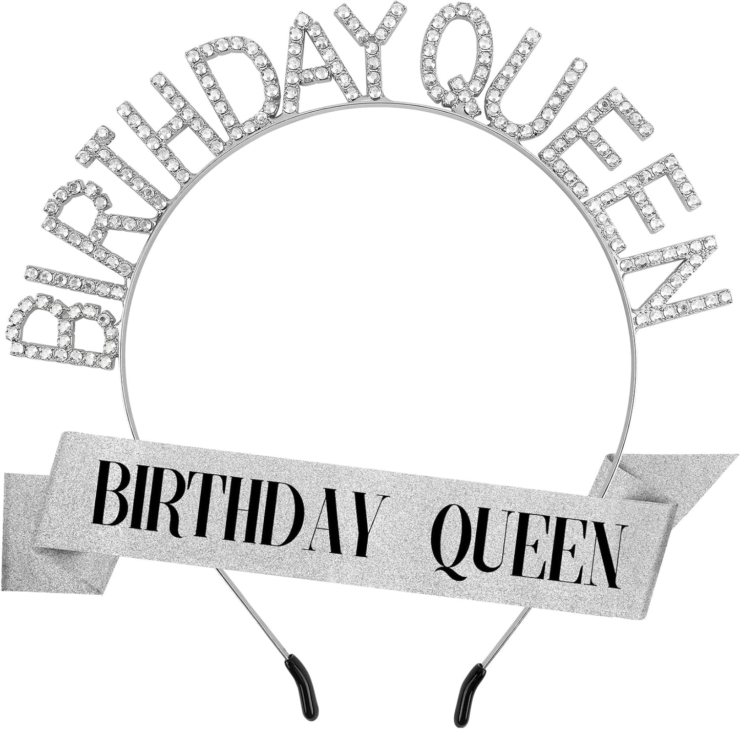 Birthday Sash & Crown for Women - Tiara Headband, Girls' Decorations Accessories