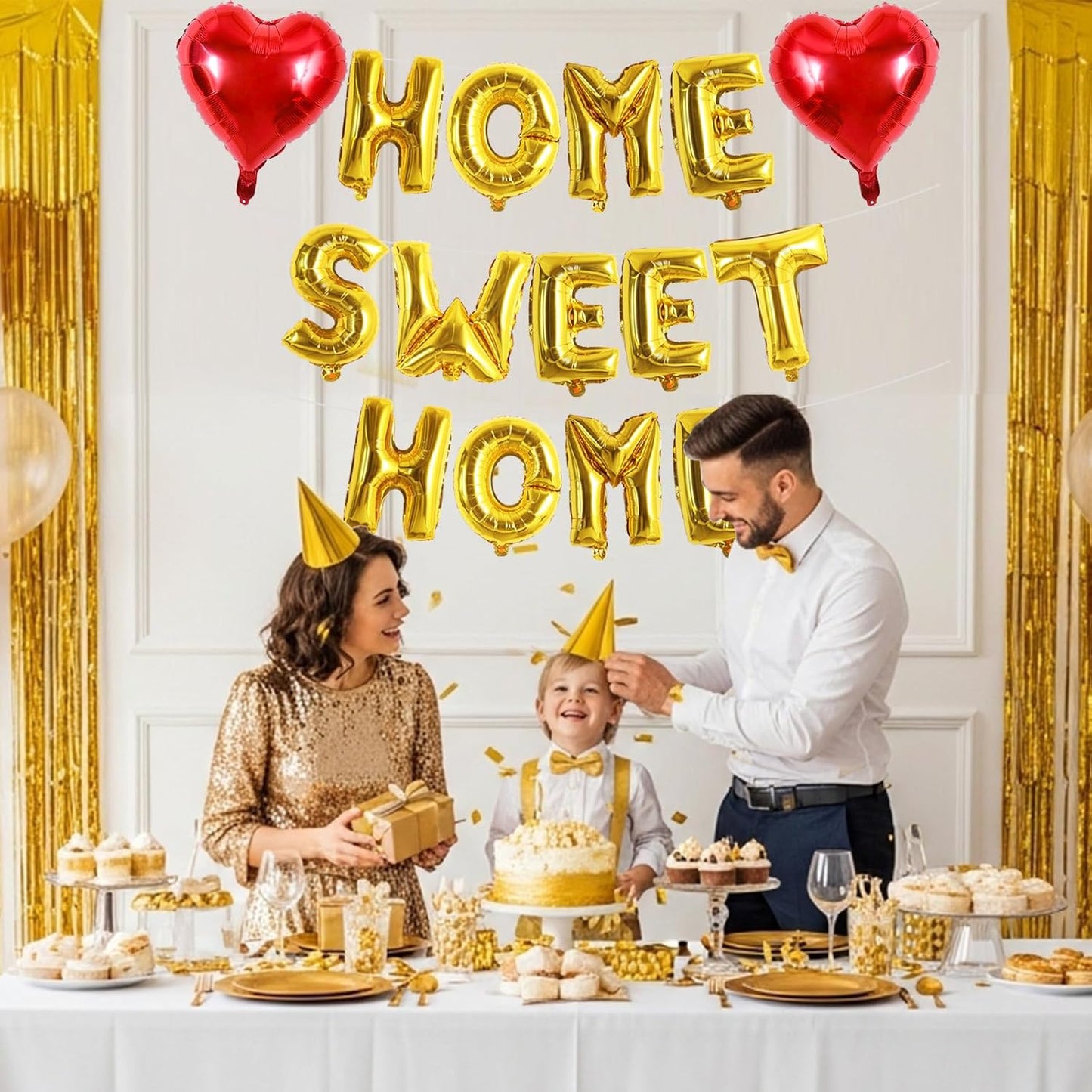 TONIFUL 16 Inch Cream White HOME SWEET HOME Letter Balloon,Decoraction for Housewarming, New Home Parties and Homecoming Celebrations,Ivory White Balloon Banner for Welcome Sign and Party Supplies