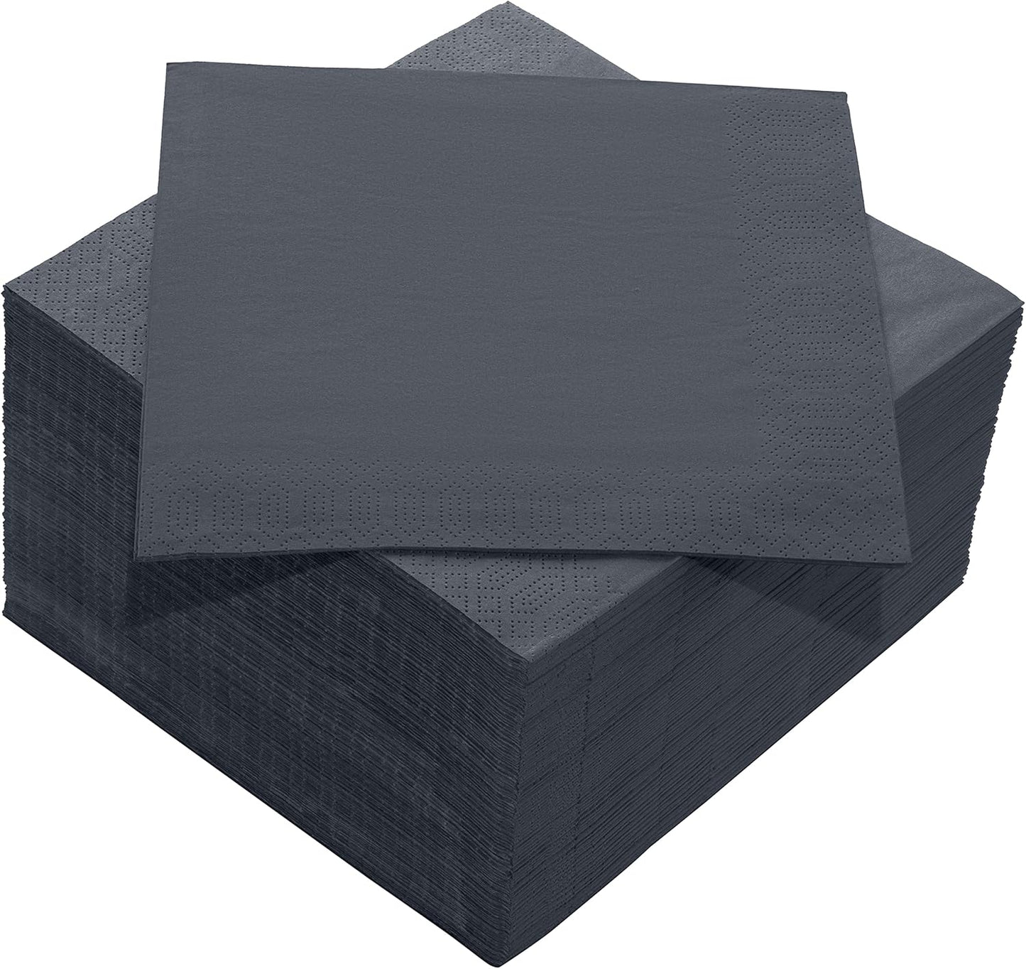 Black Beverage Napkins (300 Count) 2-Ply Disposable Cocktail Napkins for Bar, Weddings, Parties, Events, Premium Quality and EU Made