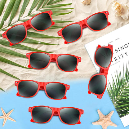 NEBURORA 6 Pack Black Sunglasses Bulk Retro Black Shades Party Sunglasses for Adult Men Women Summer Beach Party Accessories