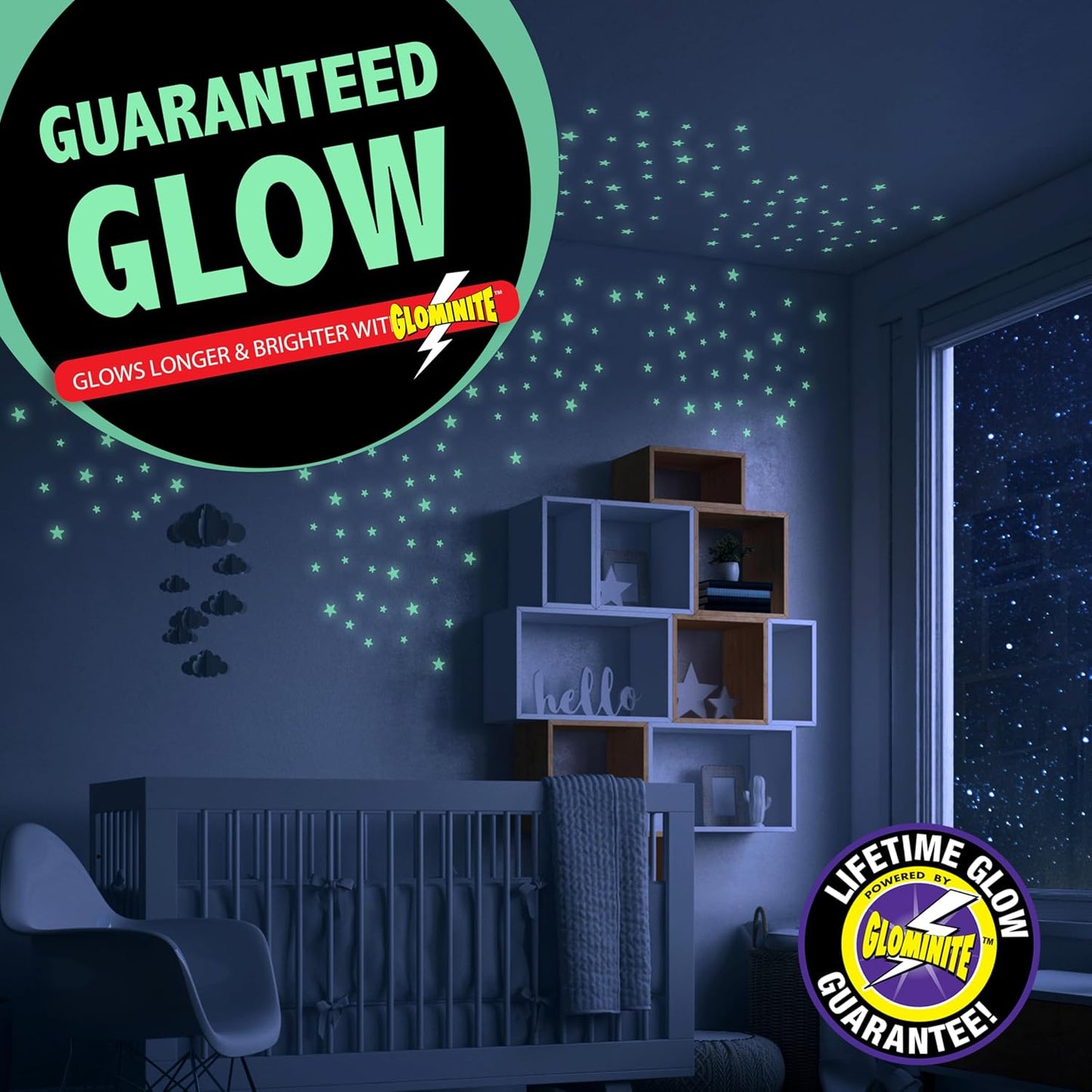 Great Explorations: Wonder Stars Super Kit, Glow In The Dark Ceiling Stars. 150 Pieces In 4 Sizes Reusable Sizes