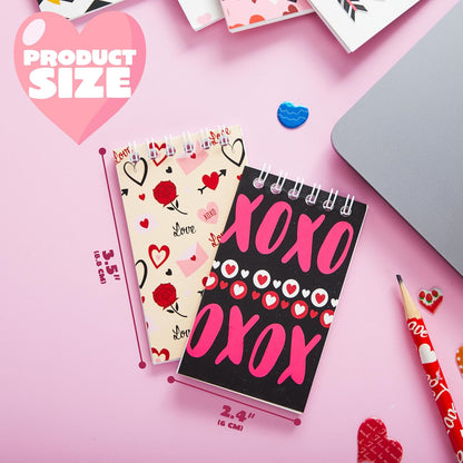 JOYIN 24 Valentine's Day 4'' Notepads, Mini Notesbook Set for Party Favors, Kids School Classroom Gifts Exchange