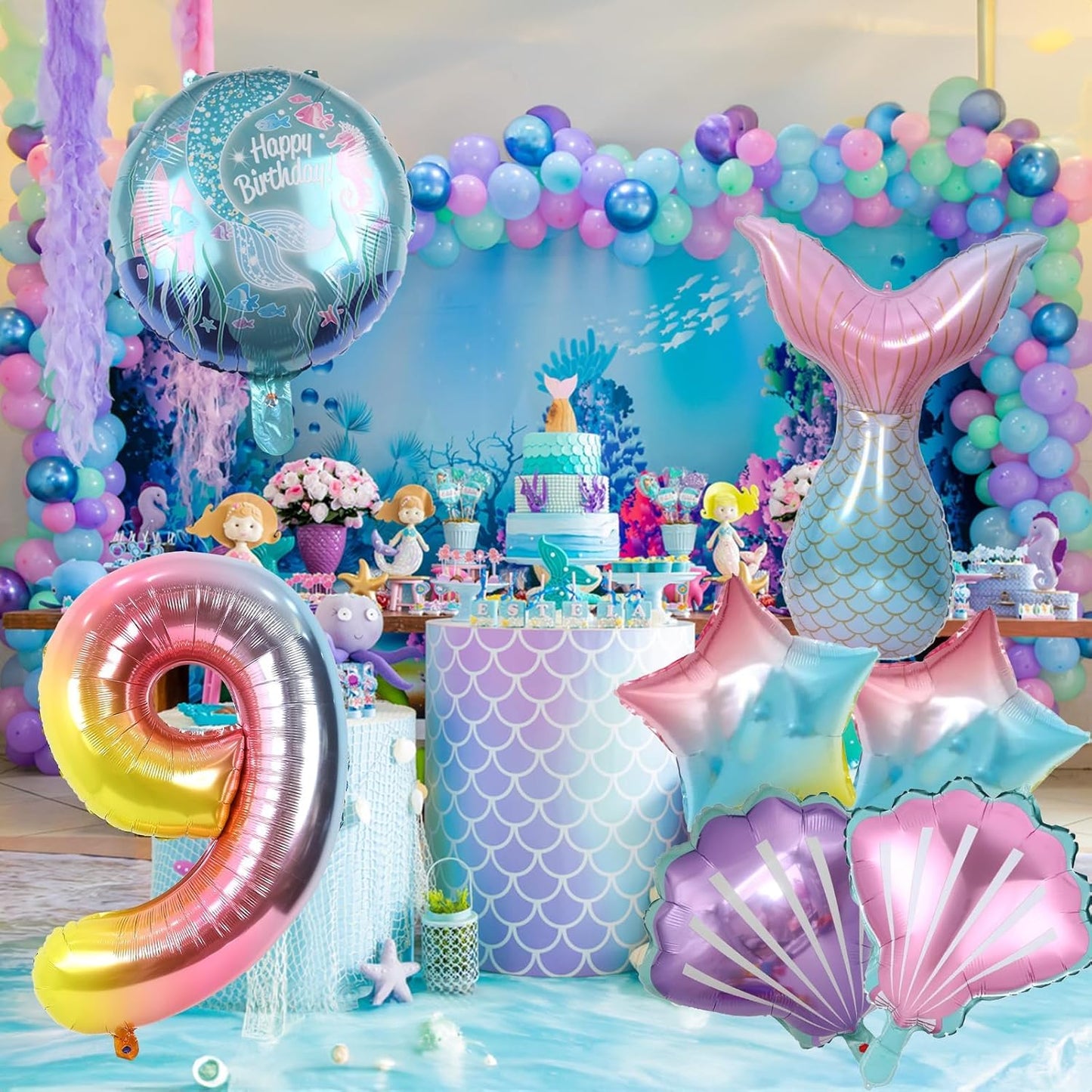 Dinosaur 5th Birthday Decorations, Dinosaur Birthday Party Decorations with Giant Inflatable Dinosaur Balloons 40 Inch Helium Foil Mylar Number 5 Balloons for Dinosaur Theme Birthday Party Decorations