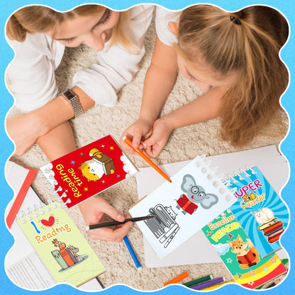 YYMYMGJ 24 Pcs Reading Book Mini Spiral Notebooks Love to Read Pocket Notepads Journal Memo Pads for Reading Book Birthday Party Favors Gifts Goodie Bag Office School Classroom Rewards