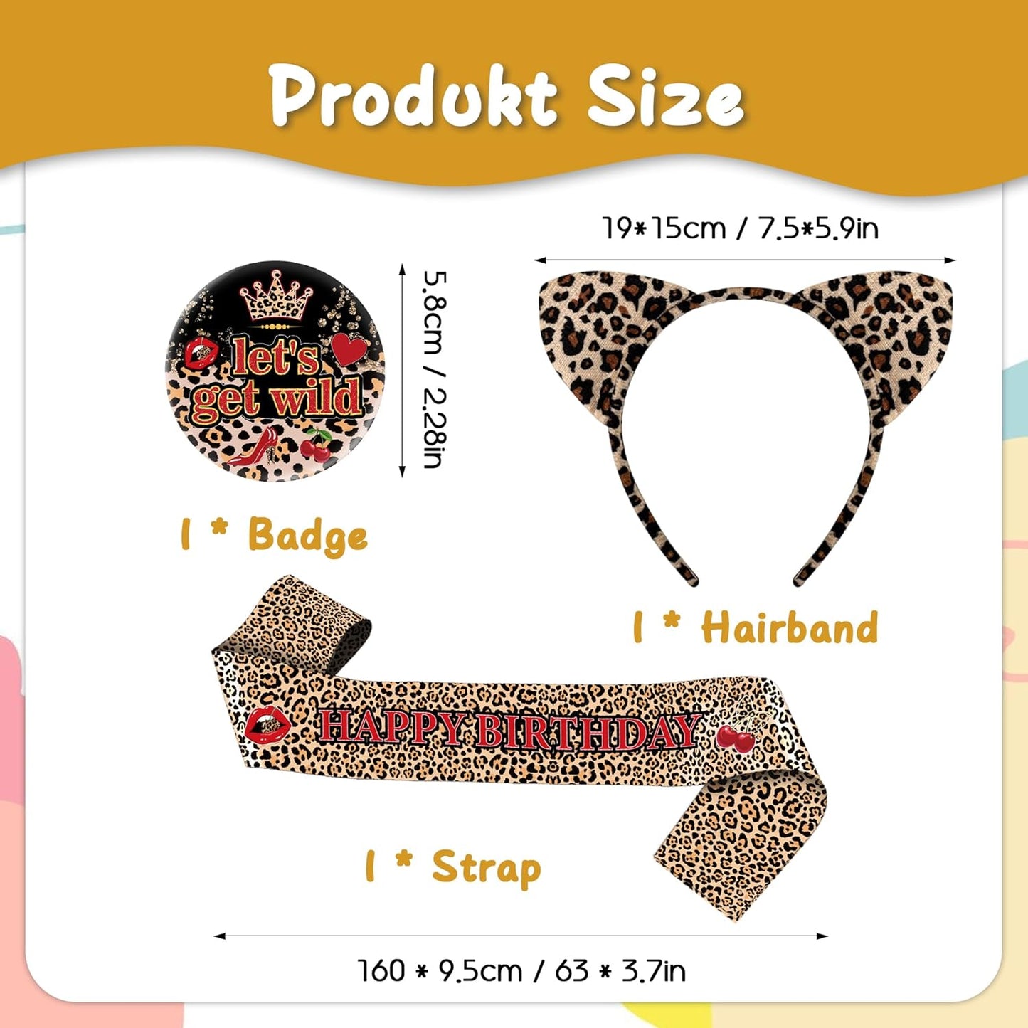 Cheetah Print Birthday Decorations Girls - 2 Pcs Leopard Birthday Queen Sash It’s My Birthday Badge Black Cheetah Birthday Accessories for Girls Women Party Decorations Gift
