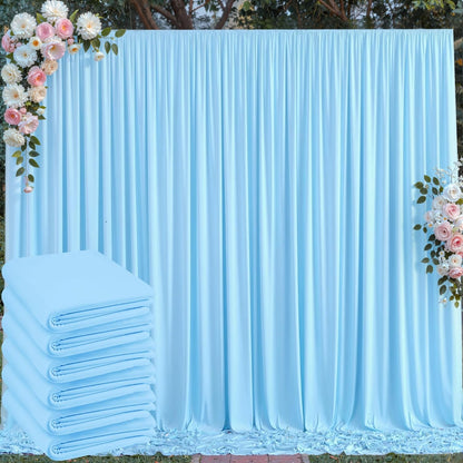 10 ft x 10 ft Wrinkle Free White Backdrop Curtains for Wedding Parties, Polyester Photography Backdrop Drapes for Birthday Parties Stage Backdrop Stand, 2 Panels 5x10FT Background Curtains