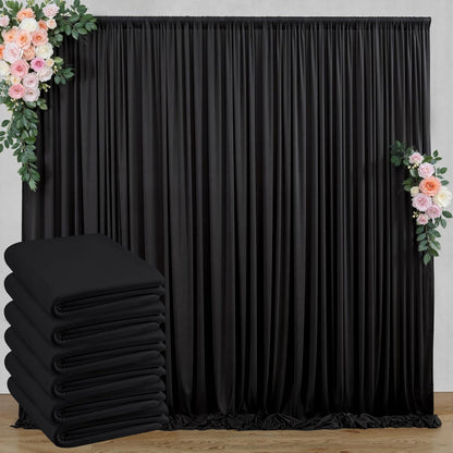 10 ft x 10 ft Wrinkle Free White Backdrop Curtains for Wedding Parties, Polyester Photography Backdrop Drapes for Birthday Parties Stage Backdrop Stand, 2 Panels 5x10FT Background Curtains