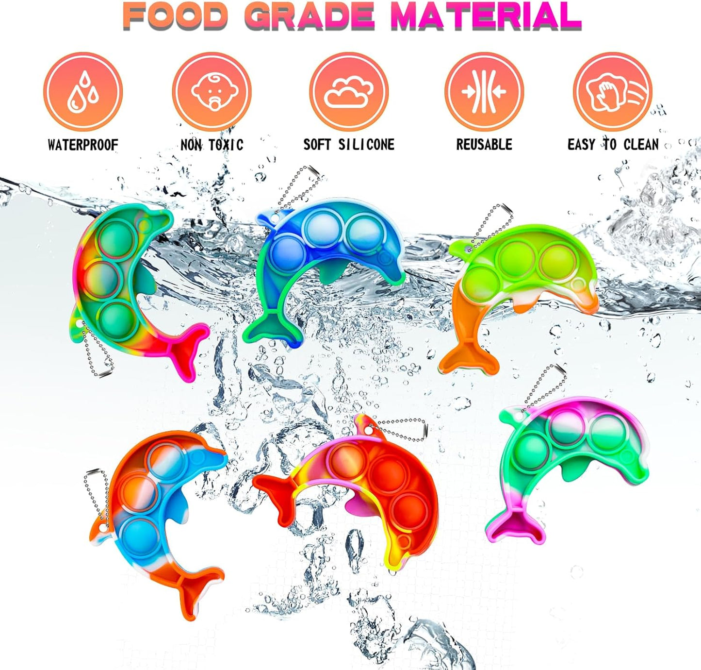 Pop Fidget Toys Bulk Its Party Favors for Kids 4-8 8-12 30 Pack Mini Pop Keychain It Small Fidgets for Classroom Prizes School End of Year Student Gifts from Teacher Birthday Goodie Bag Stuffers