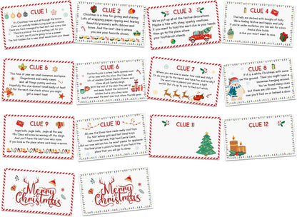 Christmas Treasure Hunt Clues - Xmas Scavenger Hunt Games - Outdoor Indoor Christmas Riddles - Xmas Party Games for Adults - Holiday Party Activities & Decorations (12 Pack)-03