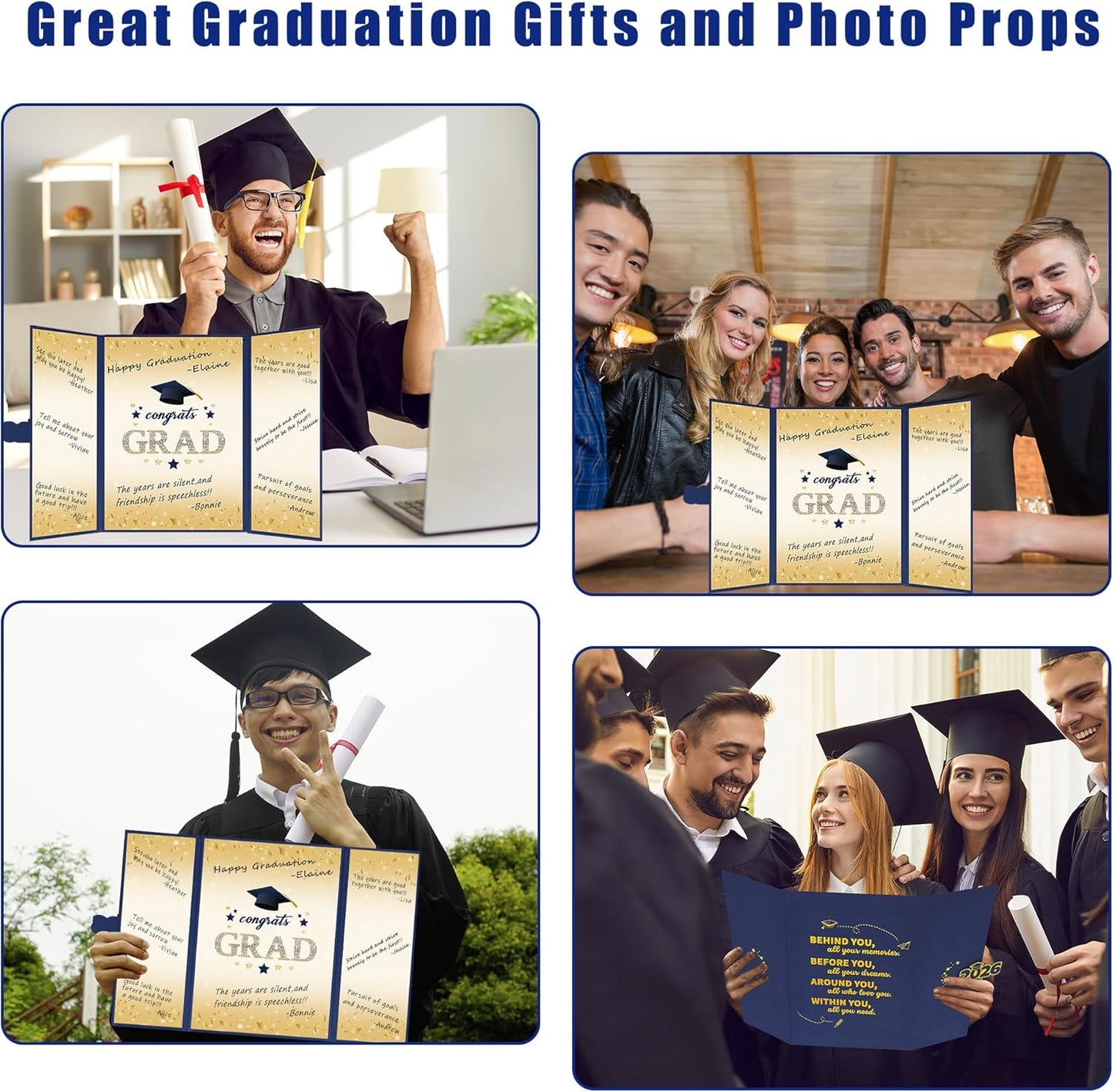 Vlipoeasn 2026 Graduation Guest Book Alternative, Black Gold Class of 2026 Graduation Party Decorations, Graduation Signature Book for 2026 College High School, Unique Graduation Gifts for Friends