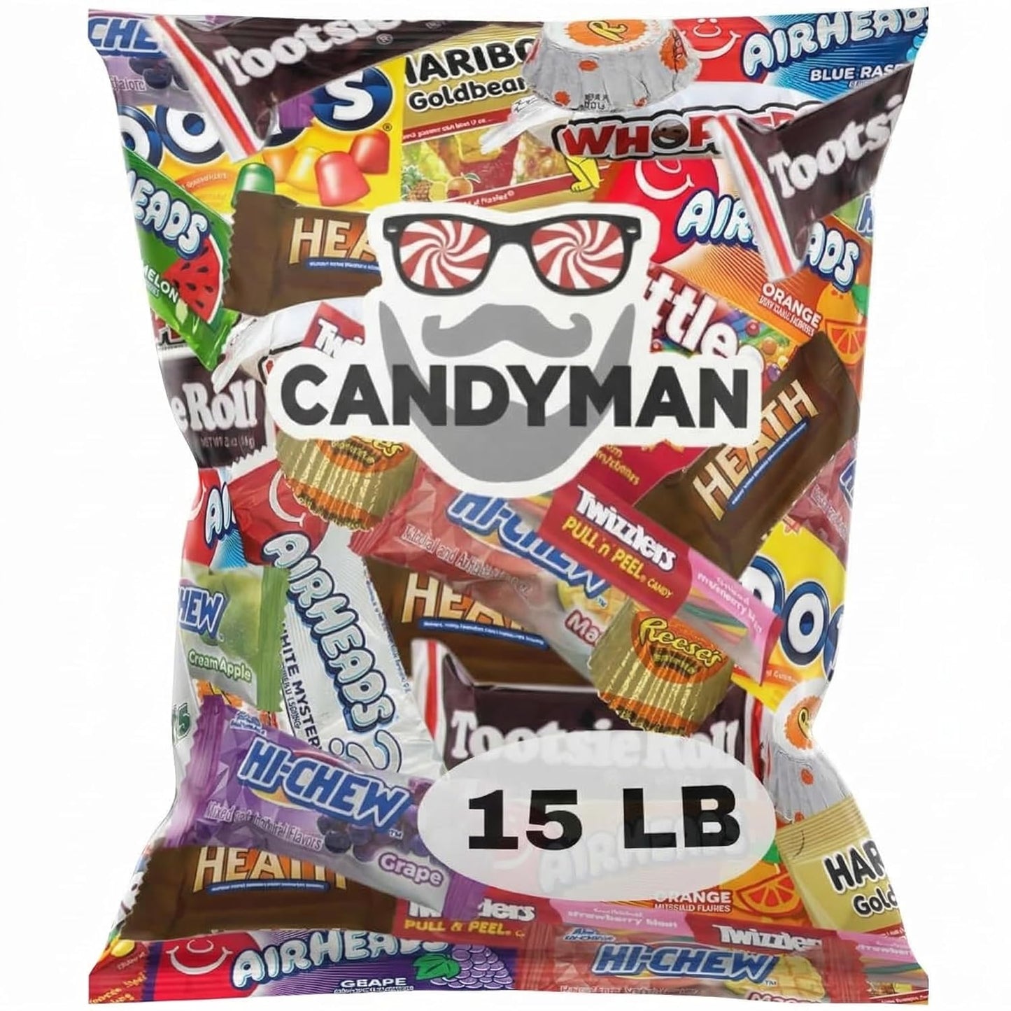 CANDYMAN Bulk Candy Variety Pack - 80+ Pieces, 2 LB Individually Wrapped Chocolate & Candy Mix, Father's Day, Fillers, Piñata Stuffers, Party Favors, Goodie Bags, Father's Day, Ship with Ice