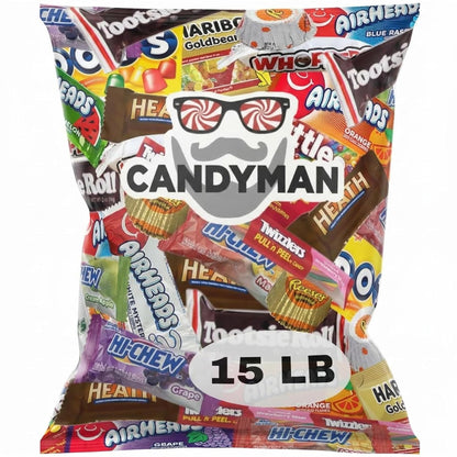 CANDYMAN Bulk Candy Variety Pack - 80+ Pieces, 2 LB Individually Wrapped Chocolate & Candy Mix, Father's Day, Fillers, Piñata Stuffers, Party Favors, Goodie Bags, Father's Day, Ship with Ice