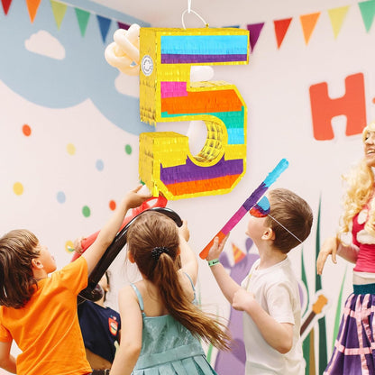 Dinosaur Pinata - Dinosaur Decorations with a Blindfold and Bat for Boys Girls Animal Themed Birthday Party Kids Classroom Game Decorations Supplies (15.7 x 11.4 x 3.1 Inches)