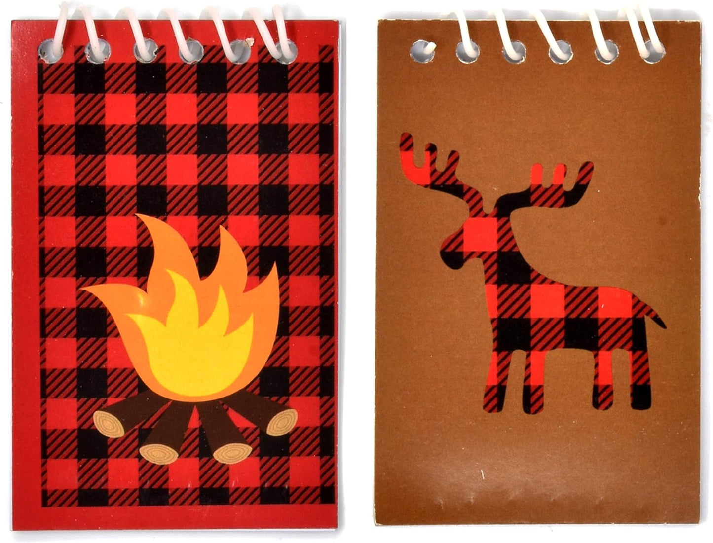 Gift Boutique 48 Woodland Camping Mini Notepads Forest Animal Theme Bear Deer Campfire Spiral Notebooks for Kids Birthday Party Favors Handouts