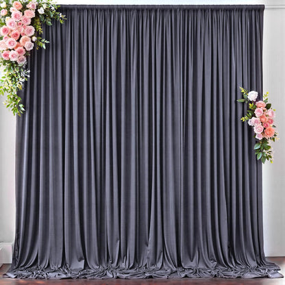 10 ft x 10 ft Wrinkle Free White Backdrop Curtains for Wedding Parties, Polyester Photography Backdrop Drapes for Birthday Parties Stage Backdrop Stand, 2 Panels 5x10FT Background Curtains