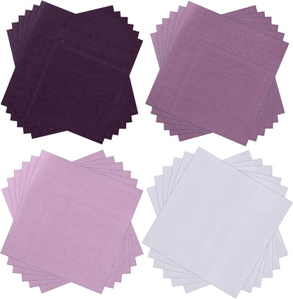 Layhit 100 Pcs Cocktail Napkins Disposable Beverage Napkins Square Paper Dessert Tissue for Wedding Birthday Celebration Party Supplies(Brown Series,5 x 5 Inch)