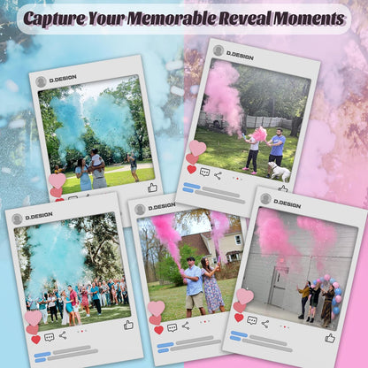 POPUPARTY 2Pack pink Gender Reveal Confetti smoke Powder Cannon, Confetti and Powder Poppers | Ideal for Baby girl Gender Reveal Decoration and party