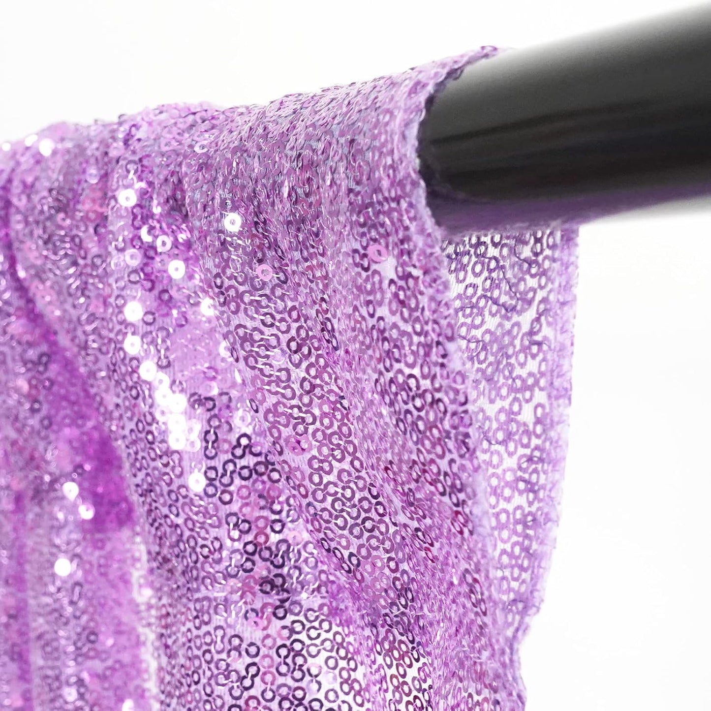 Poise3EHome Black Sequin Backdrop Curtains, 2 Panels 2FTx8FT Glitter Photo Booth Backdrop for Halloween Birthday Bachelorette Wednesday Twilight Party Decorations
