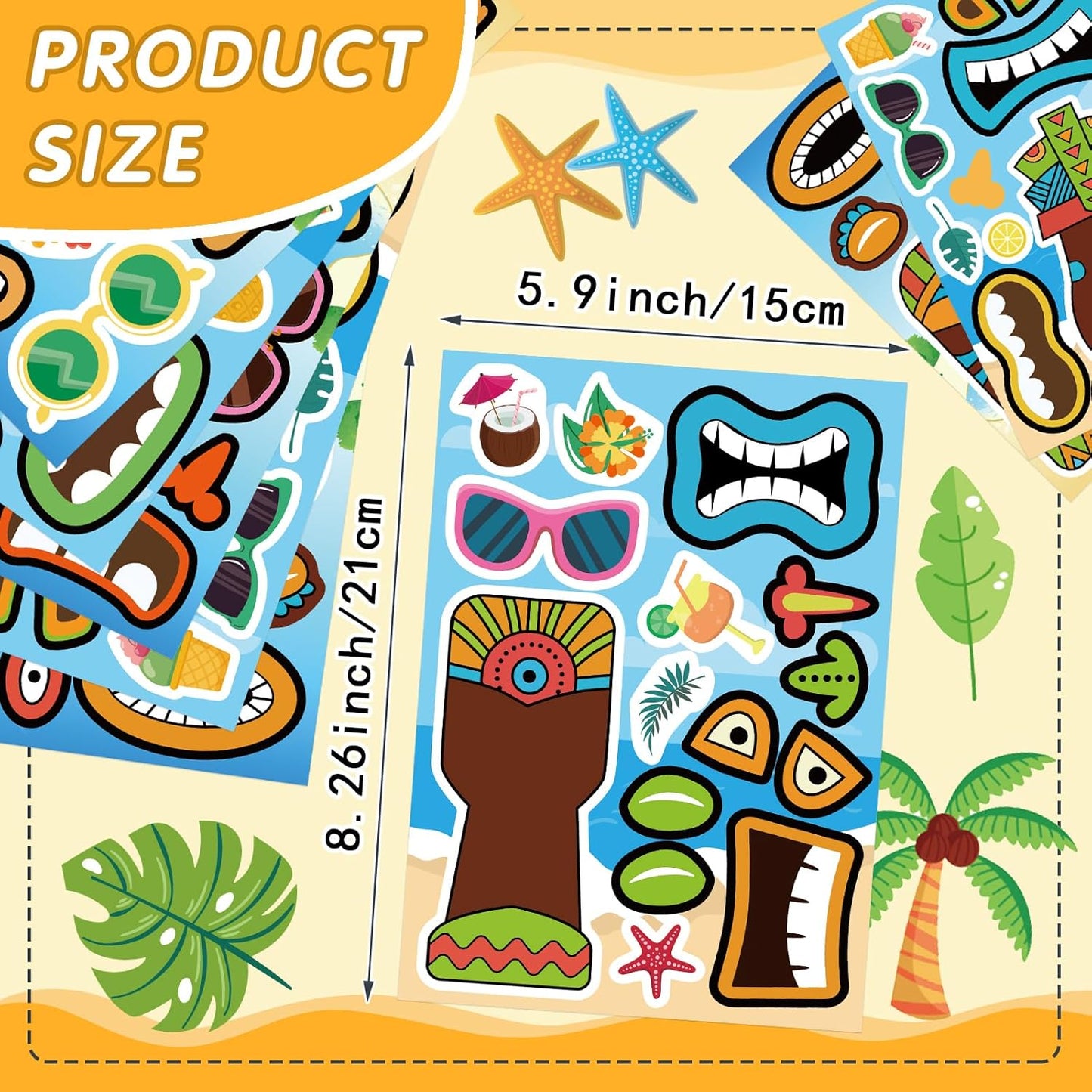 24 Sheets Make a Face Stickers for Kids Toddlers, Make Your Own Animal Mix and Match Sticker Sheets with Sea Animals Horses Dinosaurs Unicorns for Kids Crafts Party Favors Goodie Bags Stuffers