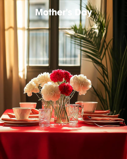 Pureegg Plastic Table Cloth Disposable 8 Pack, 54 x 108 Inch Table Cloths, Party, Picnic, Wedding, Decorative Tablecloths, Rectangle, White Plastic Cover, Leakproof & Sturdy, White