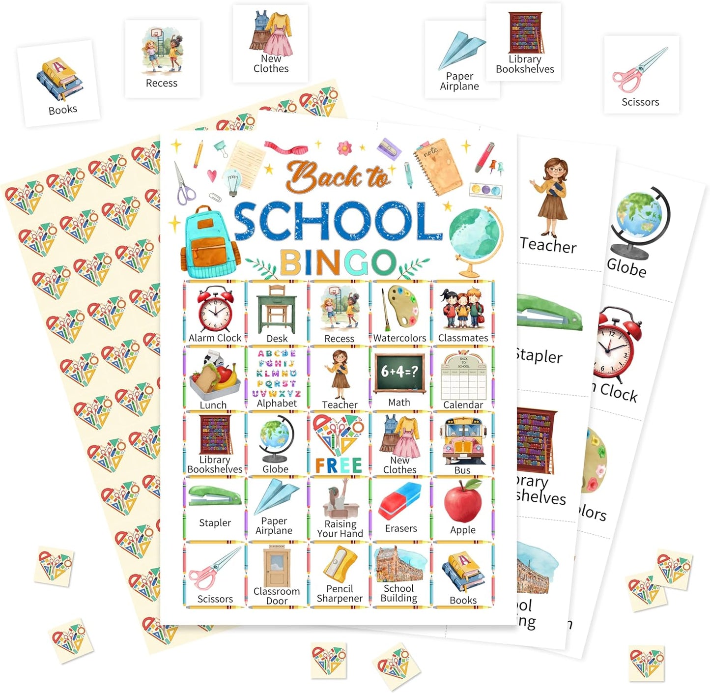 Book Bingo Game, Reading Party Bingo Cards Set, Read Themed Party Games Supplies for Book Lovers, Adults Family Friends Holiday Activities Favors Decorations for 24 Player, 01