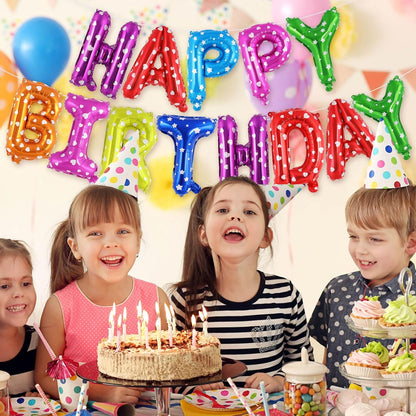 Happy Birthday Balloons Banner, Foil Balloon Personalized Name Letters Balloons Sign Birthday Party Decorations for Women Men Boys Girls Cream