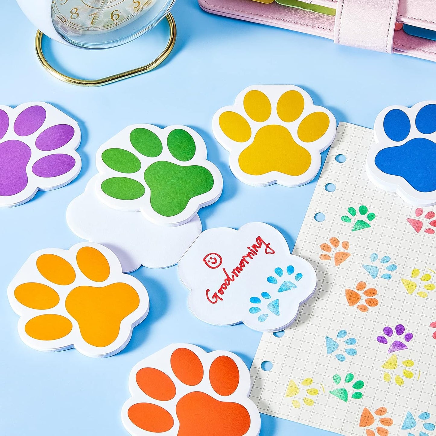 Chinco 24 Pcs Dog Party Favors Dog Notebook Paw Print Note Puppy Paw Pads Colorful Notepads Gift Filled for Animal Lovers Kids School Classroom Birthday Supplies 6 Colors