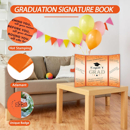 Vlipoeasn 2026 Graduation Guest Book Alternative, Black Gold Class of 2026 Graduation Party Decorations, Graduation Signature Book for 2026 College High School, Unique Graduation Gifts for Friends
