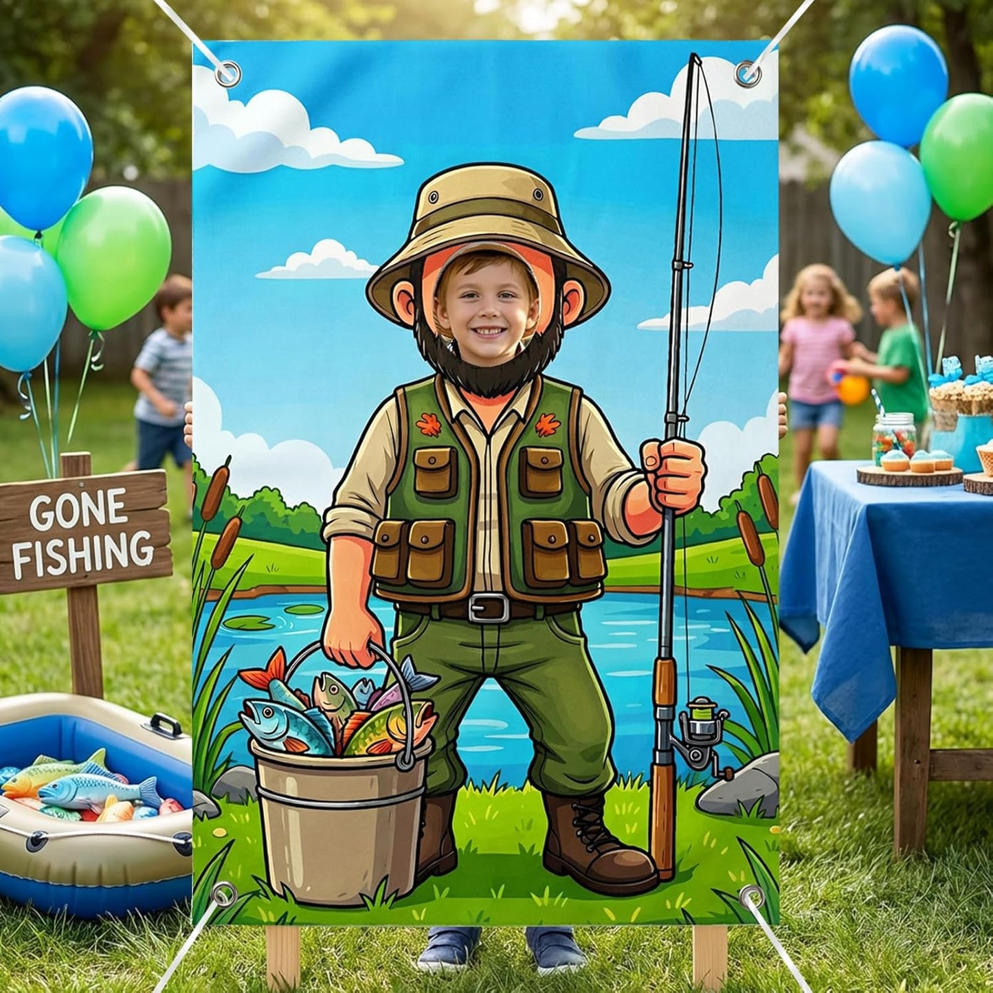 Serencatcher Engineer Party Decorations Photo Prop Backdrop 5x3.3ft Engineer Theme Cutout Backdrop Photo Booth Props Face in Hole Background Banner for Birthday Baby Shower Party Supplies Selfie Frame