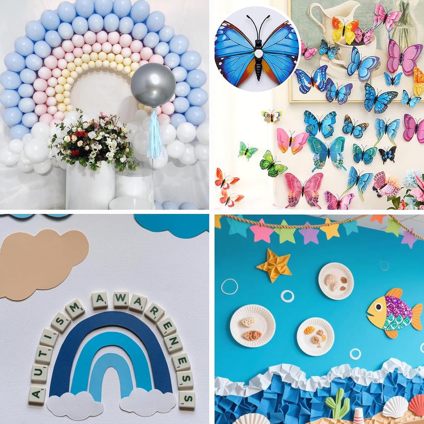 Double Sided Tape for Wall Hanging, 0.79" Sticky Tack Dots Strong Mounting Putty, Stickers Easy to Peel for Crafts, Poster, Balloons Decoration, 252 PCS Removable Tape