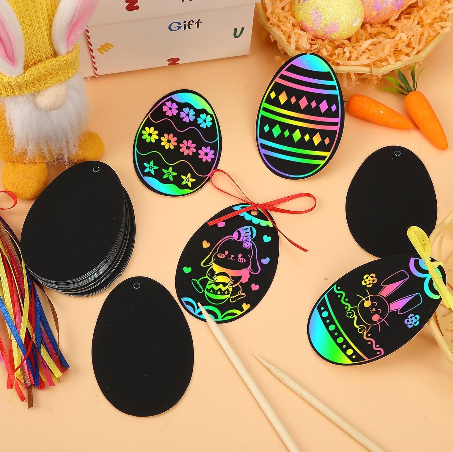 JULMELON 36 PCS Ocean Crafts, Rainbow Scratch Art Under The Sea Party Favors DIY Magic Color Summer Ocean Animals Scratch Cards for Summer Party Favors School Activities