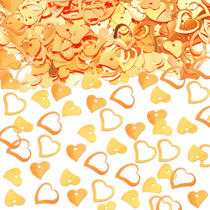 ONLYKXY 1200Pcs Love Heart Shaped Confetti, Table Wedding Decoration, Glitter Confetti for Wedding Party (Silver)