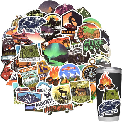 QTL Neon Stickers for Teens & Students Prizes, Waterproof Vinyl Party Favor Stickers, School Rewards, Water Bottle and Laptop, 50PCS - Colors A