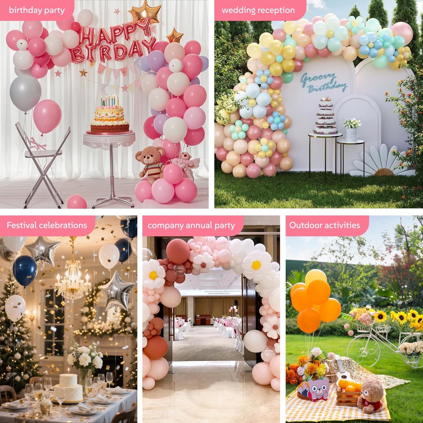 Helium Tank For Balloons At Home,13L Helium Tank Up To 50 Latex Balloons, Includes Filling Nozzle, Ideal for Birthday, Wedding & Party Decoration