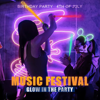 24 Pack Red Glow Fiber Optic Wands Bulk Huge Light up Wand Glow Sticks 14.2 Inch with 3 Light Modes for Christmas Valentine's Day 4th of July Concerts Clubs