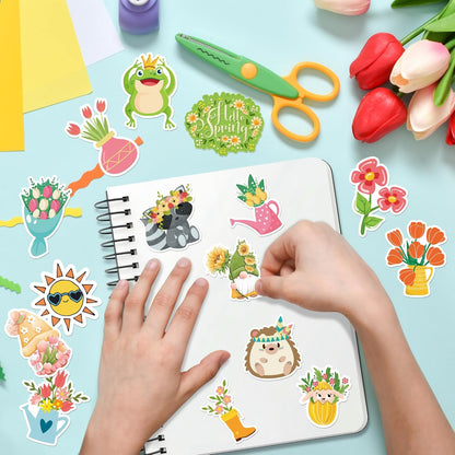 OHOME 100 PCS Water Bottle Stickers for Kids,Cute Animal Aesthetic Sticker Pack - Waterproof Vinyl Kawaii Stickers for Girls Boy Classroom Prizes,Party Favors for Scrapbook, Laptops, Journal,Birthday