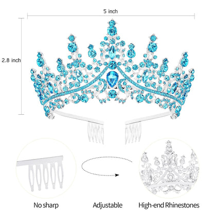 VELSCRUN Purple Crystal Birthday Tiara Crowns for Women Girls It's My Birthday Sash Queen Girls Princess Crown with Combs Happy Birth Party Decorations Mom Sisters Birth Gift Hair Accessories
