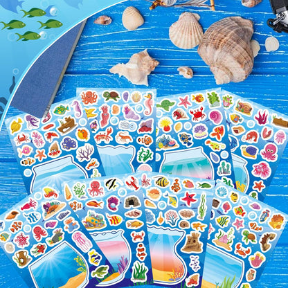 24 Sheets Make a Face Stickers for Kids Toddlers, Make Your Own Animal Mix and Match Sticker Sheets with Sea Animals Horses Dinosaurs Unicorns for Kids Crafts Party Favors Goodie Bags Stuffers