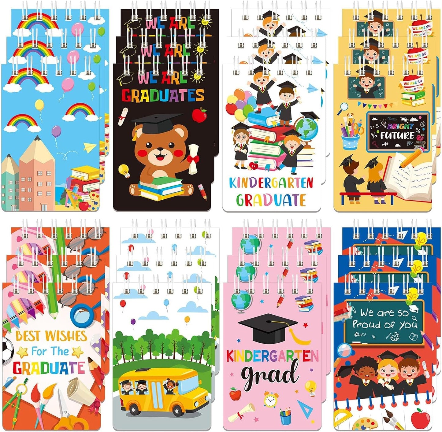 MARFOREVER 24 Pack Mini Animal Notepads Cat Dog Themed Party Favors Cat Dog Mini Spiral Notepads Pet Kitty Gifts for Birthday Teacher Students Reward School Classroom Supplies Goodie Bags Stuffers